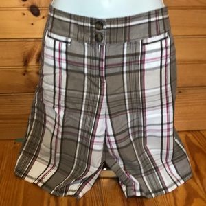 Ann Taylor Grey and pink plaid shorts size 4